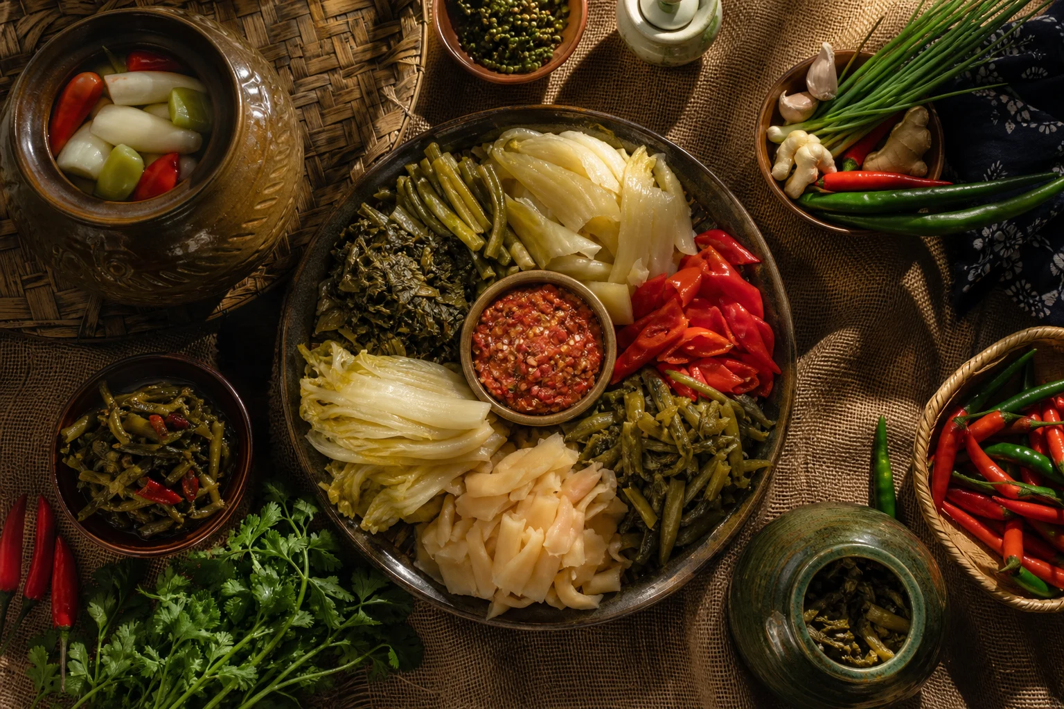 中国传统泡菜与陶坛